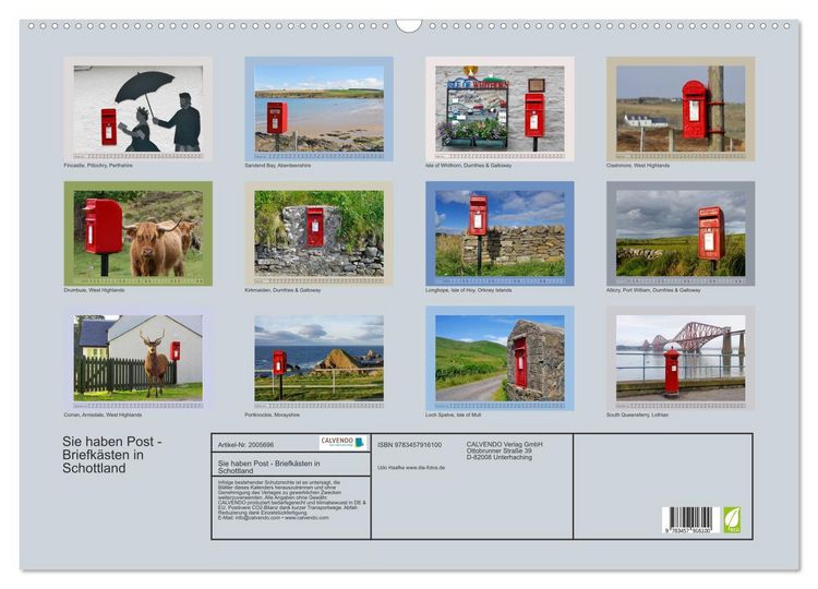 Produktbild: Sie haben Post - Briefk&auml;sten in Schottland (Wandkalender 2026 DIN A2 quer), CALVENDO Monatskalender