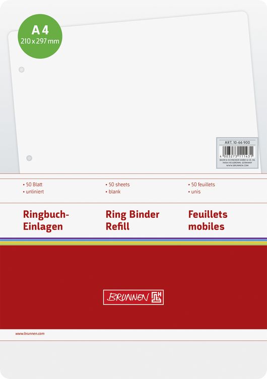 Produktbild: Brunnen Ringbucheinlage A4 unlin 50Bl
