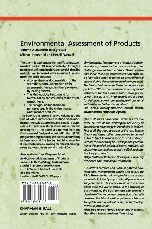 Produktbild: Environmental Assessment of Products