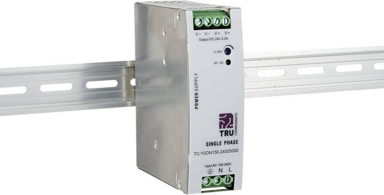 Produktbild: TRU COMPONENTS TC-10580792 Hutschienen-Netzteil (DIN-Rail) 24 V/DC 5 A 120 W Anzahl Ausg&auml;nge:1 x Inhalt 1 St.