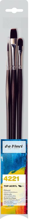 Produktbild: da Vinci Pinselset TOP-ACRYL-Malpinsel, f&uuml;r Acryl und &Ouml;l, 3er Set
