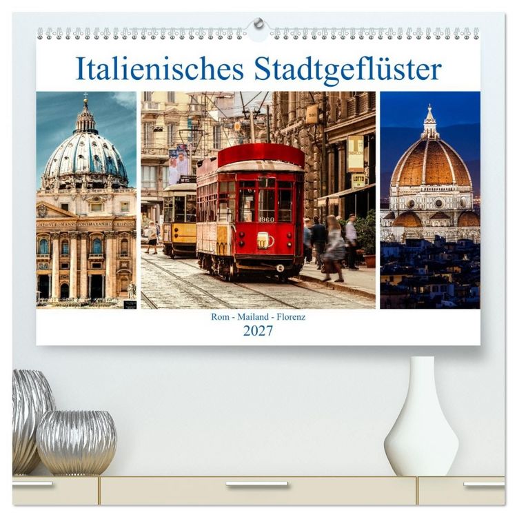 Produktbild: Italienisches Stadtgefl&uuml;ster, Rom - Mailand - Florenz (hochwertiger Premium Wandkalender 2027 DIN A2 quer), Kunstdruck in Hochglanz