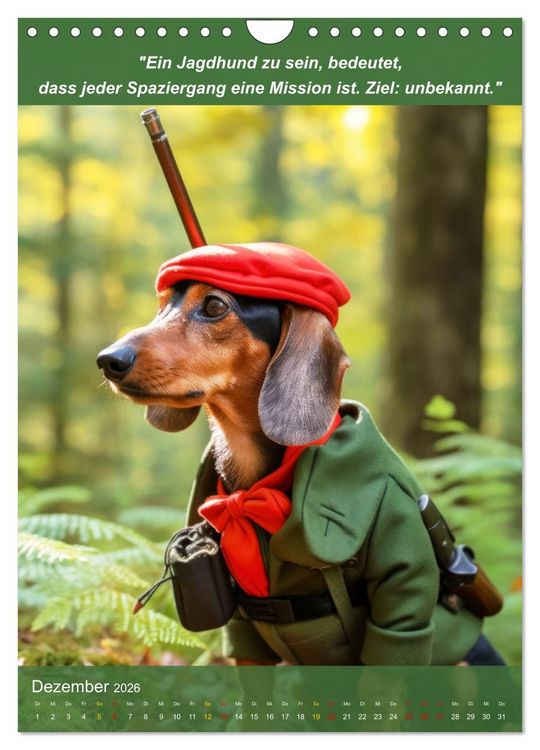 Produktbild: Lustige Jagdhunde mit J&auml;gerlatein (Wandkalender 2026 DIN A4 hoch), CALVENDO Monatskalender