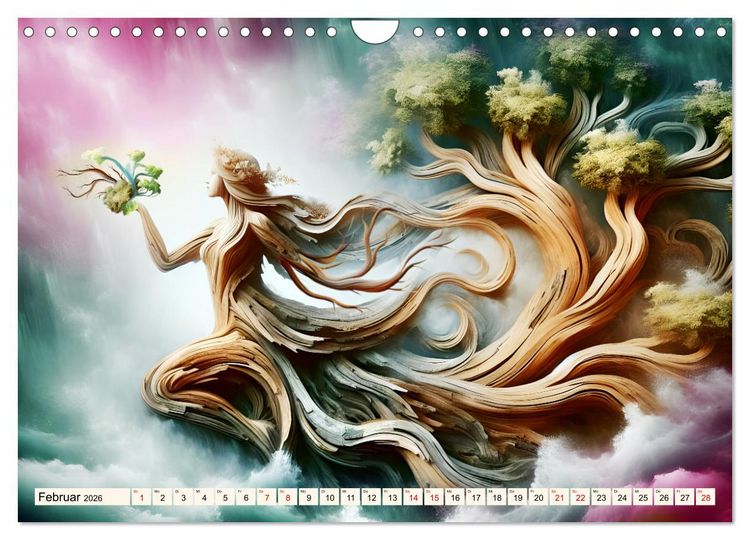Produktbild: Lebendige Natur - Mystische Baumgeister (Wandkalender 2026 DIN A4 quer), CALVENDO Monatskalender