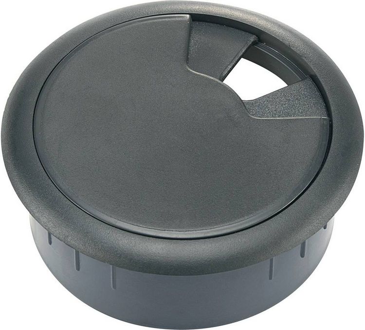 Produktbild: TRU COMPONENTS WP80BK Kabeldurchf&uuml;hrung f&uuml;r Arbeitsplatten ABS Schwarz 1St.