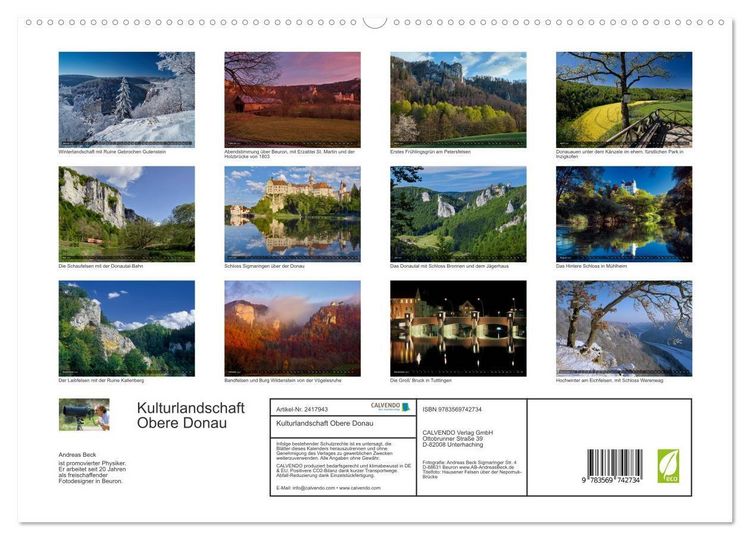 Produktbild: Kulturlandschaft Obere Donau (hochwertiger Premium Wandkalender 2027 DIN A2 quer), Kunstdruck in Hochglanz