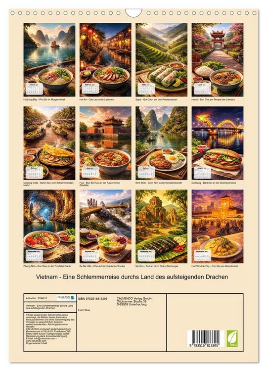 Produktbild: Vietnam - Eine Schlemmerreise durchs Land des aufsteigenden Drachen (Wandkalender 2027 DIN A3 hoch), CALVENDO Monatskalender