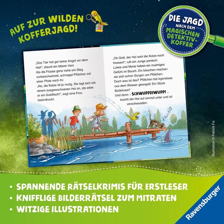 Produktbild: Die Jagd nach dem magischen Detektivkoffer, Band 8 - Ein Hai im Badesee