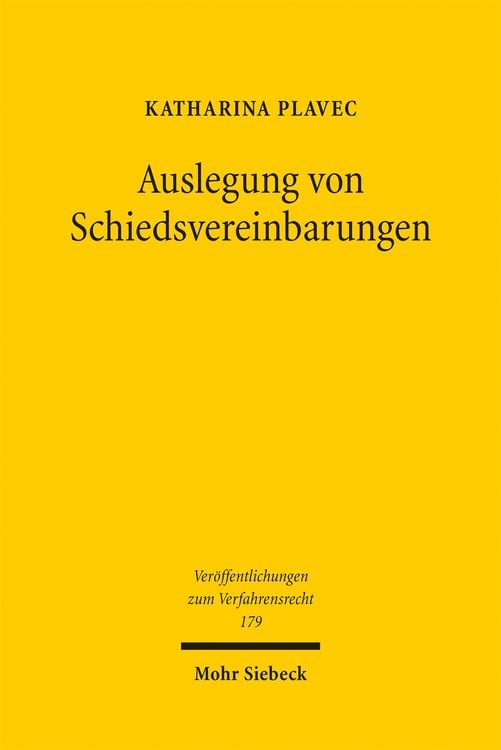 Produktbild: Plavec, K: Auslegung von Schiedsvereinbarungen