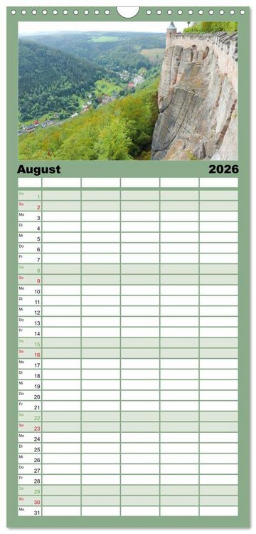 Produktbild: Familienplaner 2026 - Pirna - Tor zur S&auml;chsischen Schweiz mit 5 Spalten (Wandkalender, 21 x 45 cm) CALVENDO