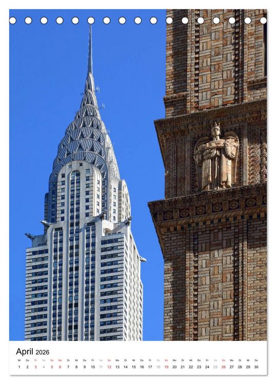 Produktbild: New Yorks architektonische Highlights (Tischkalender 2026 DIN A5 hoch), CALVENDO Monatskalender