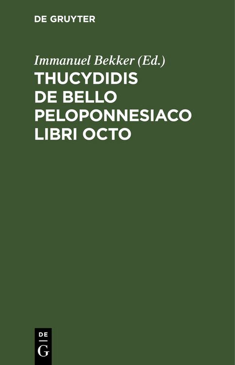 Produktbild: Thucydidis De Bello Peloponnesiaco Libri Octo