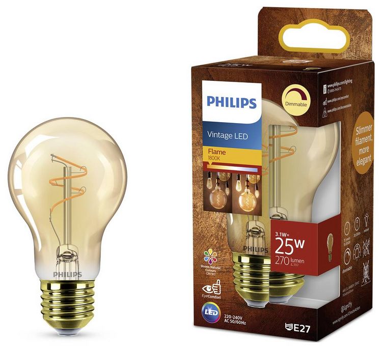Produktbild: Philips 8721103049018 LED E27 Spiralform 3.1W = 25W Bernstein 1St.