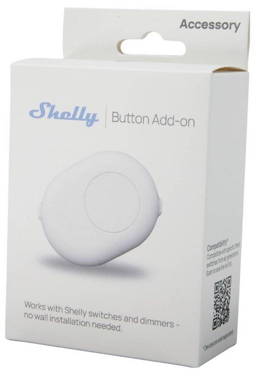Produktbild: Shelly Button Add-on wei&szlig; Erweiterungsmodul Wi-Fi