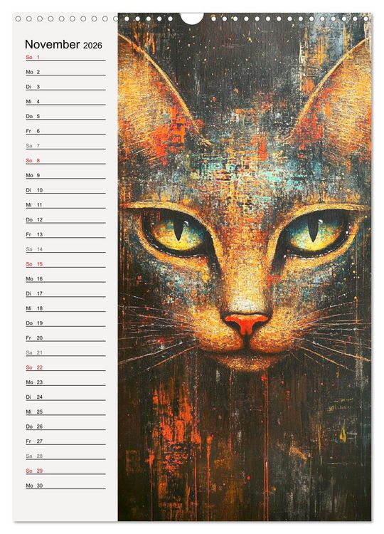 Produktbild: Katzenportraits. Moderne Samtpfoten-Kunst (Wandkalender 2026 DIN A3 hoch), CALVENDO Monatskalender