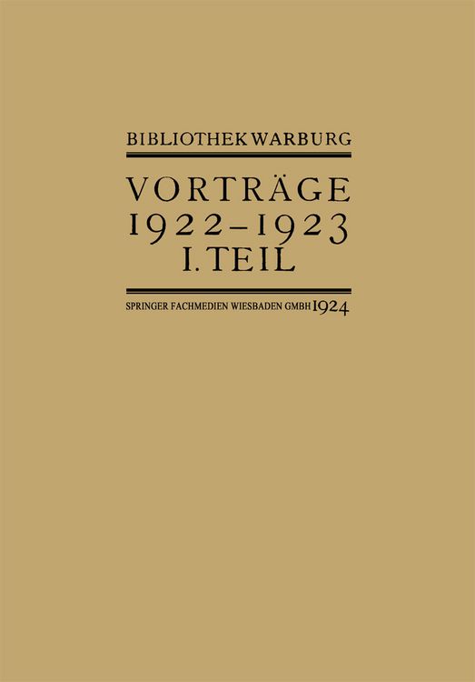 Produktbild: Vortr&auml;ge der Bibliothek Warburg