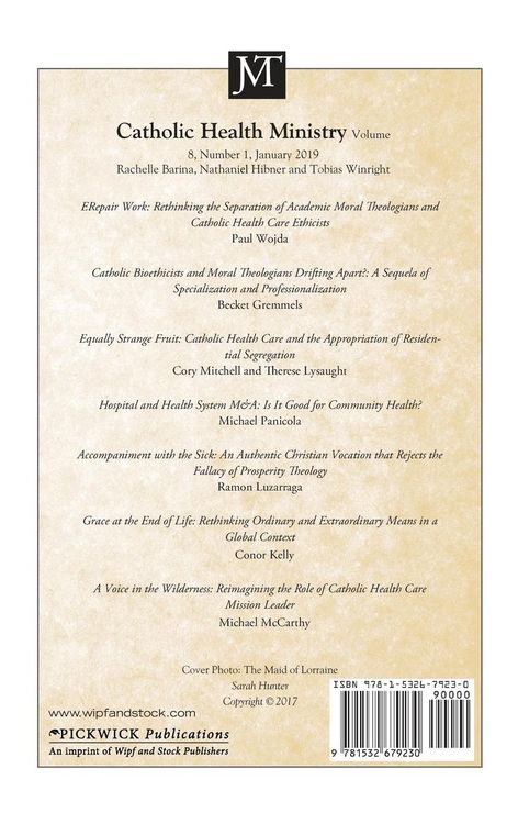 Produktbild: Journal of Moral Theology, Volume 8, Number 1