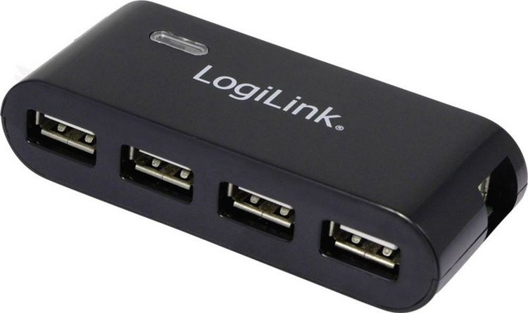 Produktbild: LogiLink UA0085 USB-Hub 4 Port USB-A USB 2.0 480MBit/s Schwarz UA0085