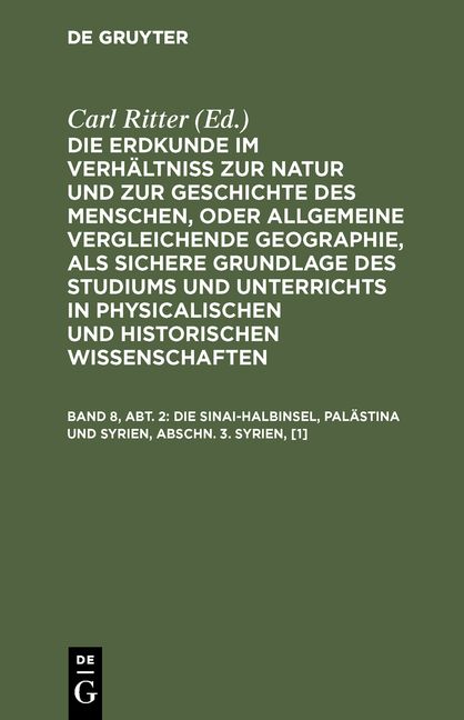 Produktbild: Die Sinai-Halbinsel, Pal&auml;stina und Syrien, Abschn. 3. Syrien, [1]