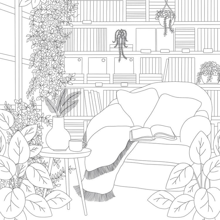 Produktbild: Cozy Bookshops Colouring Bk Pb