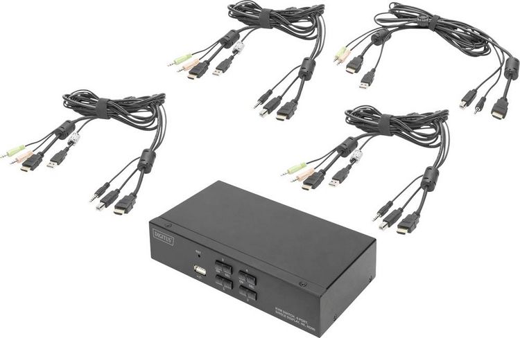 Produktbild: Digitus DS-12880 4+1 Port KVM-Umschalter HDMI 3840 x 2160 Pixel