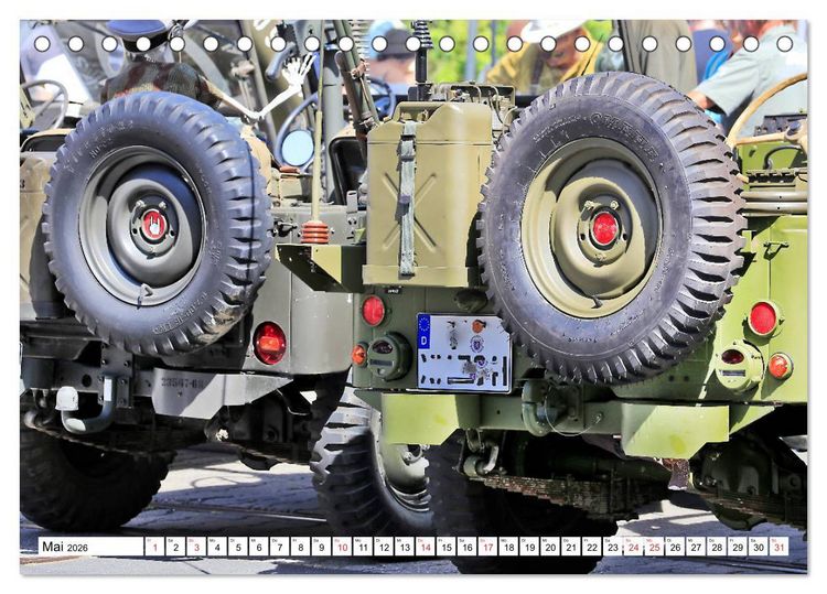 Produktbild: Willys Jeep im Detail vom Frankfurter Taxifahrer Petrus Bodenstaff (Tischkalender 2026 DIN A5 quer), CALVENDO Monatskalender