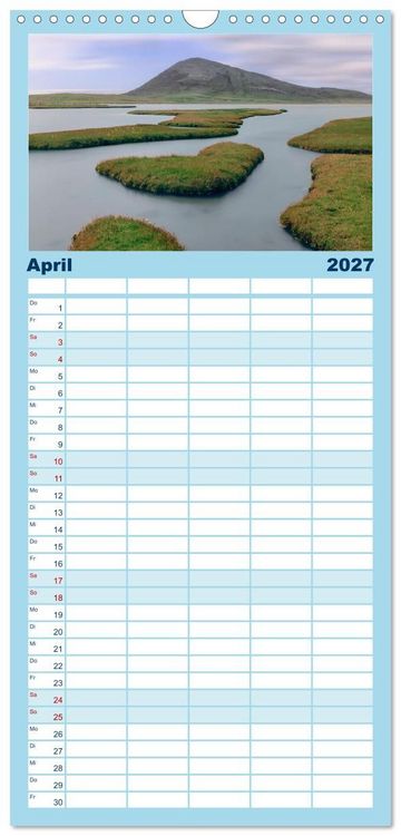 Produktbild: Familienplaner 2027 - Lewis und Harris, die ungez&auml;hmten &Auml;u&szlig;eren Hebriden. mit 5 Spalten (Wandkalender, 21 x 45 cm) CALVENDO