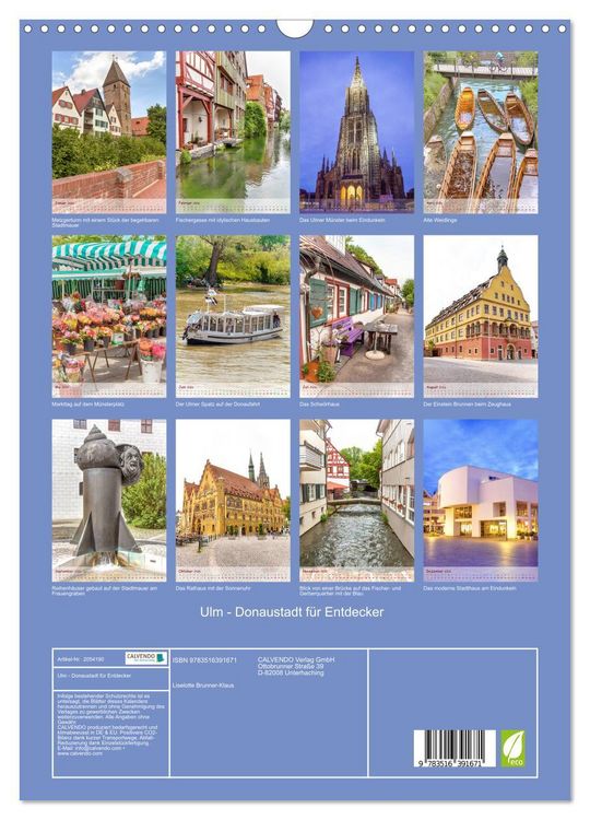 Produktbild: Ulm - Donaustadt f&uuml;r Entdecker (Wandkalender 2026 DIN A3 hoch), CALVENDO Monatskalender
