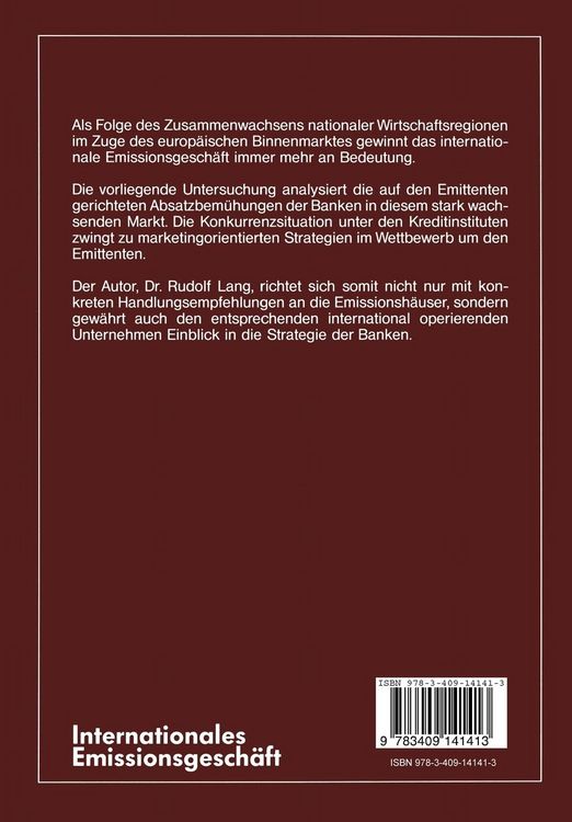 Produktbild: Internationales Emissionsgesch&auml;ft