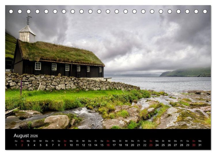 Produktbild: Wunderbare F&auml;r&ouml;er Inseln (Tischkalender 2026 DIN A5 quer), CALVENDO Monatskalender