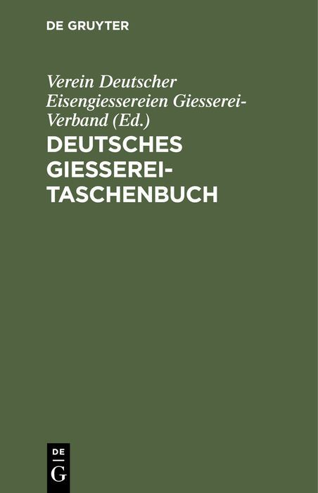 Produktbild: Deutsches Giesserei-Taschenbuch