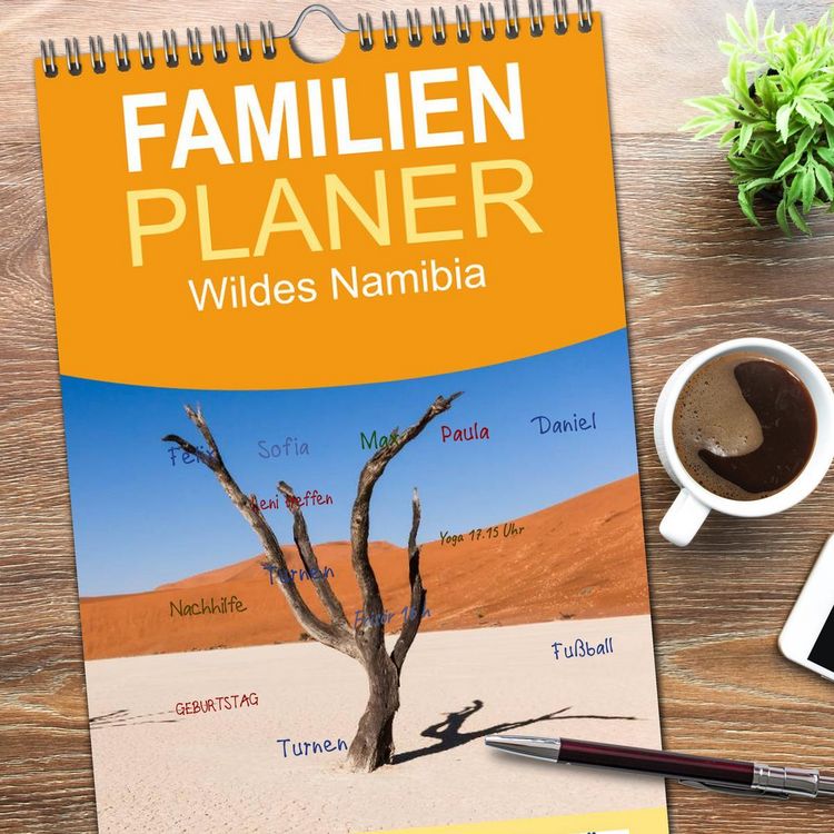 Produktbild: Familienplaner 2026 - Wildes Namibia mit 5 Spalten (Wandkalender, 21 x 45 cm) CALVENDO