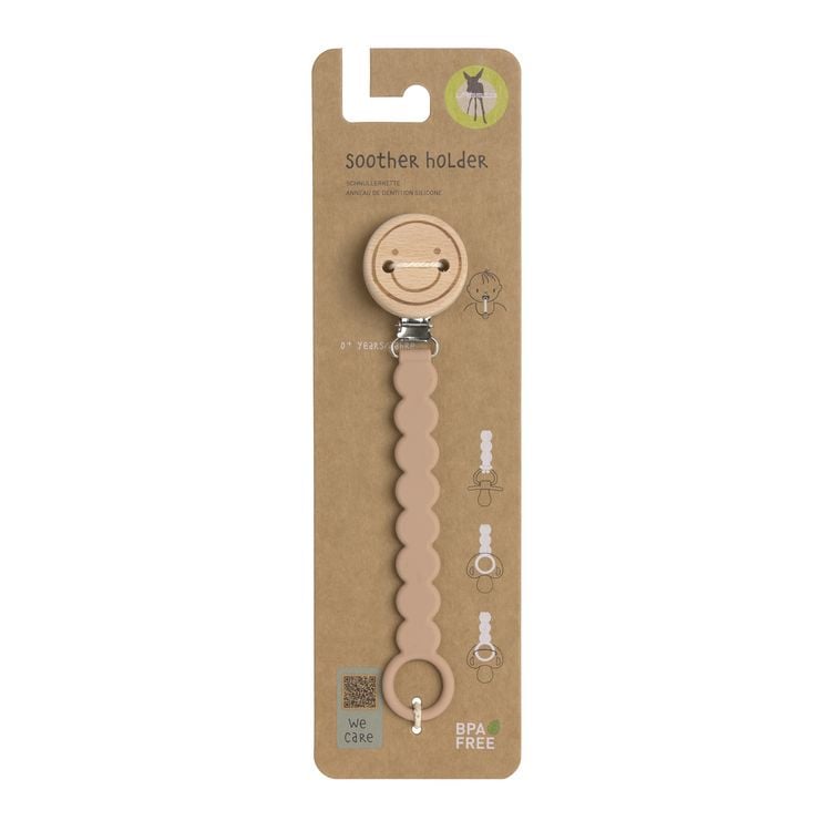 Produktbild: Soother Holder Wood/Silicone Tiny Smile maple