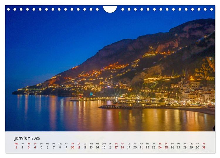 Produktbild: C&ocirc;te amalfitaine - Villes romantiques et paysages magiques (Calendrier mural 2026 DIN A4 vertical), CALVENDO calendrier mensuel