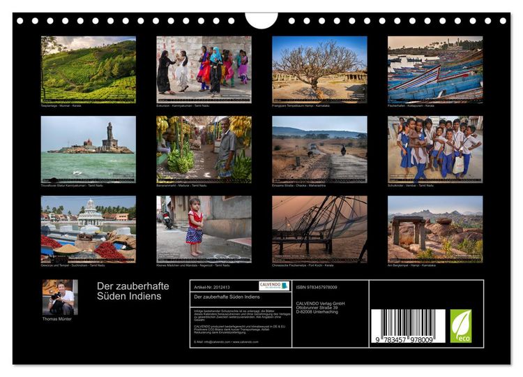 Produktbild: Der zauberhafte S&uuml;den Indiens (Wandkalender 2026 DIN A4 quer), CALVENDO Monatskalender