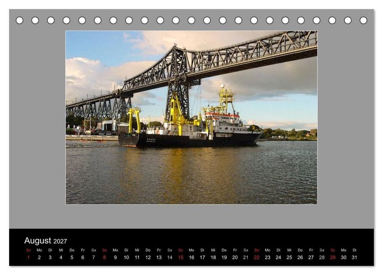 Produktbild: Am Nord- Ostsee-Kanal (Tischkalender 2027 DIN A5 quer), CALVENDO Monatskalender