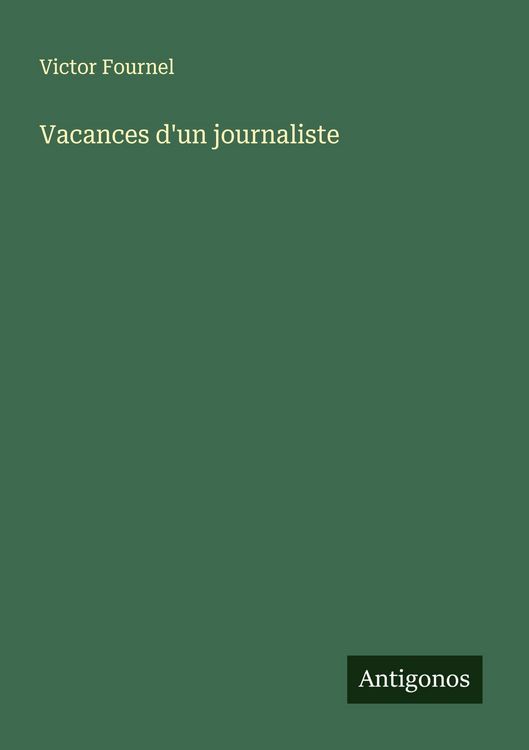 Produktbild: Vacances d'un journaliste