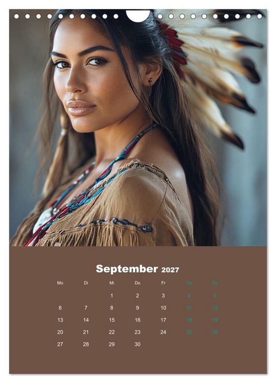 Produktbild: Indianische Sch&ouml;nheiten Kalender: Sinnliche Glamour Frauen in KI Kunst (Wandkalender 2027 DIN A4 hoch), CALVENDO Monatskalender