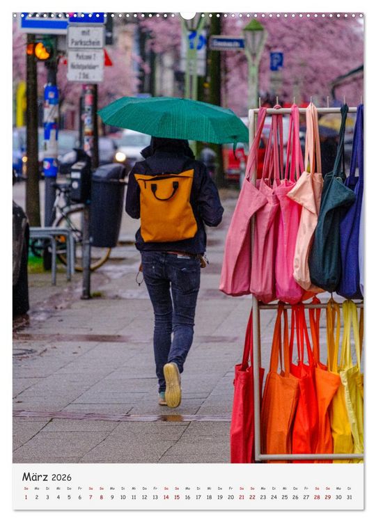 Produktbild: Sch&uuml;tzende Schirme - Auch bei Regen kann das Leben bunt sein (hochwertiger Premium Wandkalender 2026 DIN A2 hoch), Kunstdruck in Hochglanz
