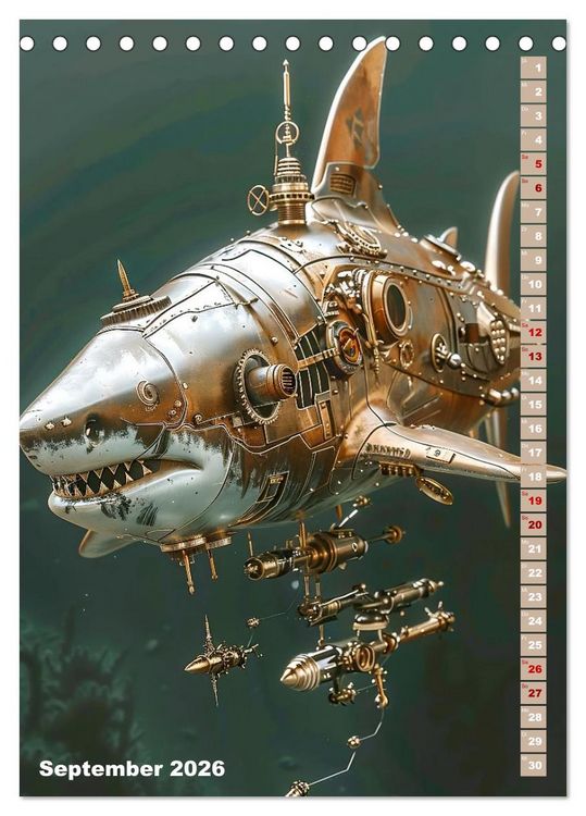 Produktbild: Steampunk Fauna (Tischkalender 2026 DIN A5 hoch), CALVENDO Monatskalender
