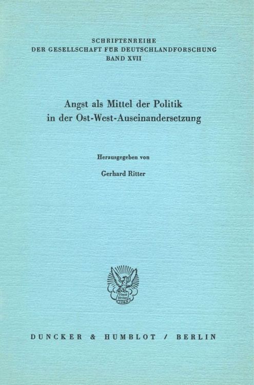 Produktbild: Angst als Mittel der Politik in der Ost-West-Auseinandersetzung.