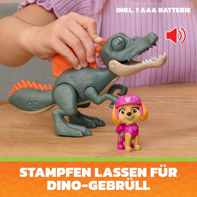 Produktbild: PAW Patrol: Der Dino Film, Roaring Pups, Skye & Spinosaurus Dino-Figur