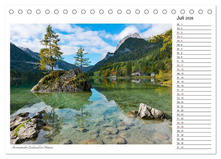 Produktbild: Rund um den Hintersee und Zauberwald (Tischkalender 2026 DIN A5 quer), CALVENDO Monatskalender