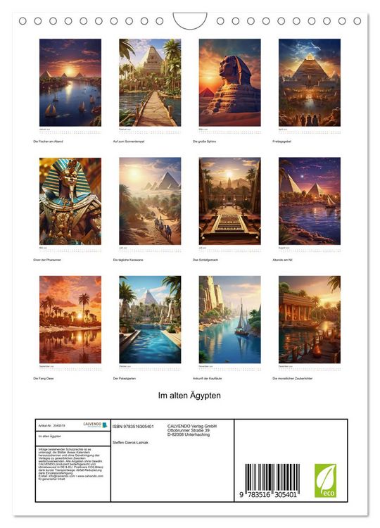 Produktbild: Im alten &Auml;gypten (Wandkalender 2026 DIN A4 hoch), CALVENDO Monatskalender