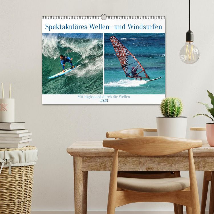 Produktbild: Spektakul&auml;res Wellen- und Windsurfen (Wandkalender 2026 DIN A3 quer), CALVENDO Monatskalender