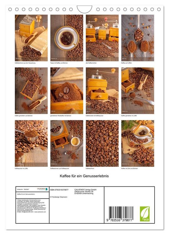 Produktbild: Kaffee für ein Genusserlebnis (Wandkalender 2026 DIN A4 hoch), CALVENDO Monatskalender