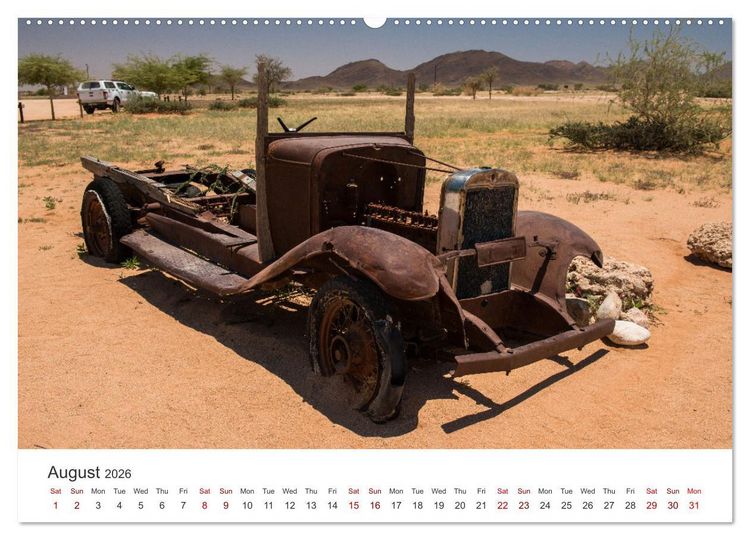 Produktbild: Old cars in Solitaire Namibia (High Quality Premium Wall Calendar 2026 DIN A2 landscape),CALVENDO 12 Month Wall Calendar