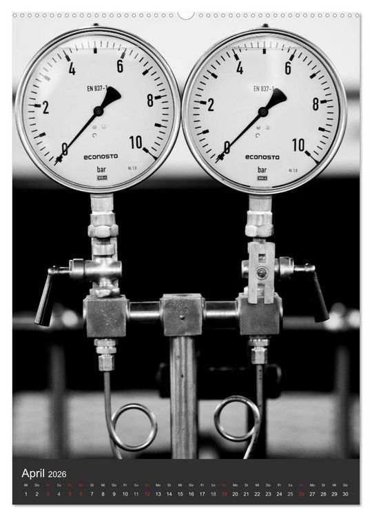 Produktbild: Industrie&auml;sthetik in Schwarz-Weiss (hochwertiger Premium Wandkalender 2026 DIN A2 hoch), Kunstdruck in Hochglanz