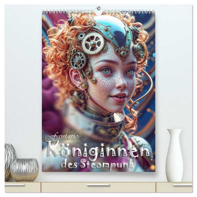 Produktbild: Fantasie-K&ouml;niginnen des Steampunk - Digitale Kunst (hochwertiger Premium Wandkalender 2026 DIN A2 hoch), Kunstdruck in Hochglanz