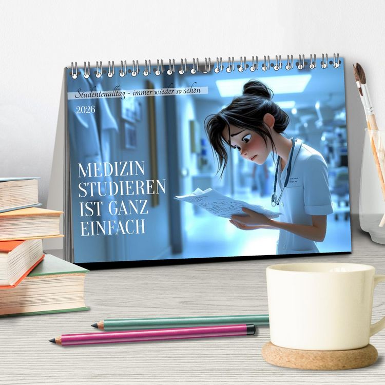 Produktbild: Medizin studieren ist ganz einfach (Tischkalender 2026 DIN A5 quer), CALVENDO Monatskalender